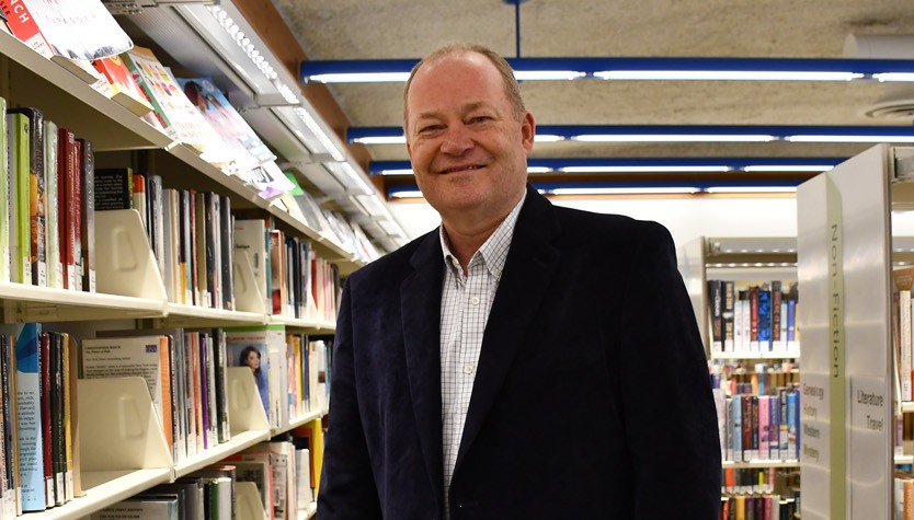 Scottie Grinton in the Calgary Public Library