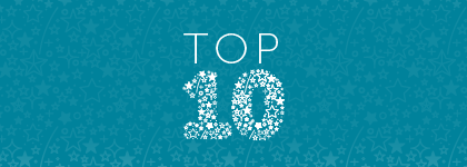 A teal banner with the word "TOP" in white, followed by the number 10 made up of white stars on a blue background.